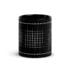 Aura Black Coffee Mugs with Grid design by HadiArts