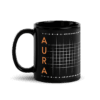 Aura Black Coffee Mugs with Grid design by HadiArts